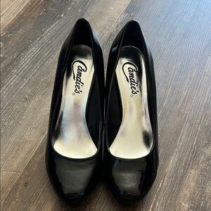 Candie's Glossy Black Heels